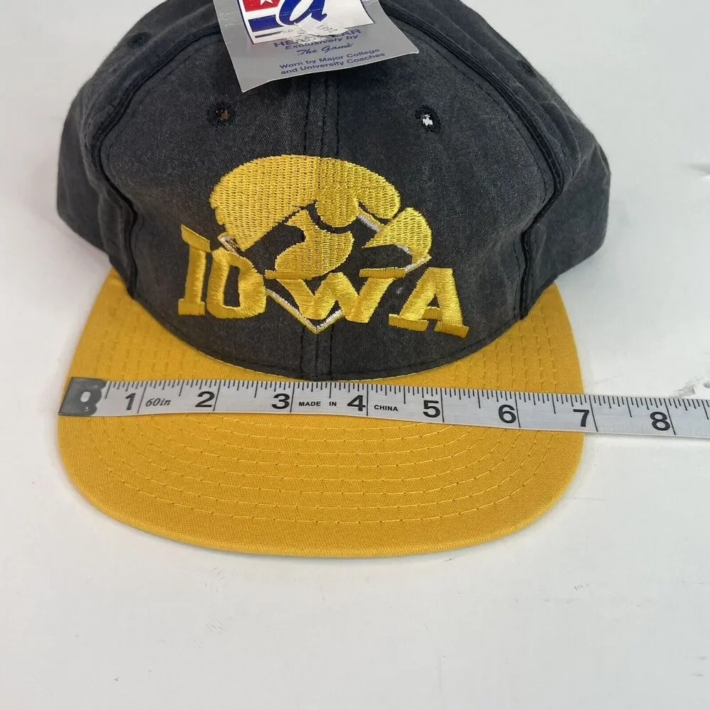 New Vintage Iowa Hawkeyes Snapback Hat, The Game, Black/yellow, Logo, NWT 1992 - Picture 9 of 10